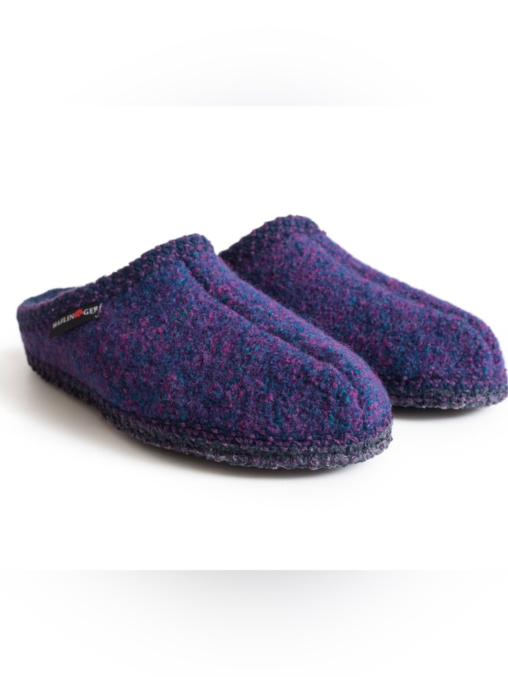 Haflinger Purple Wool Felt Slip-On Slippers 6 7